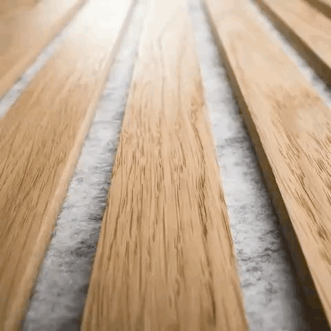 Akustiklamellen aus Holz | Helle Eiche mit grauem Filz