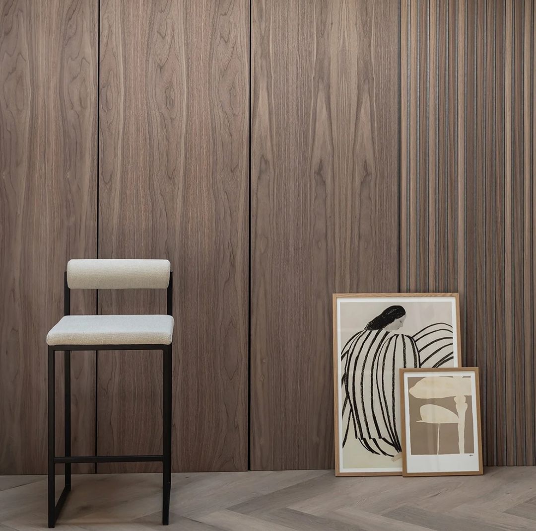 Monolithique acoustique en bois | Chêne noyer