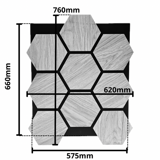 Esagonale acustico in legno | Rovere Noce - legnopregio
