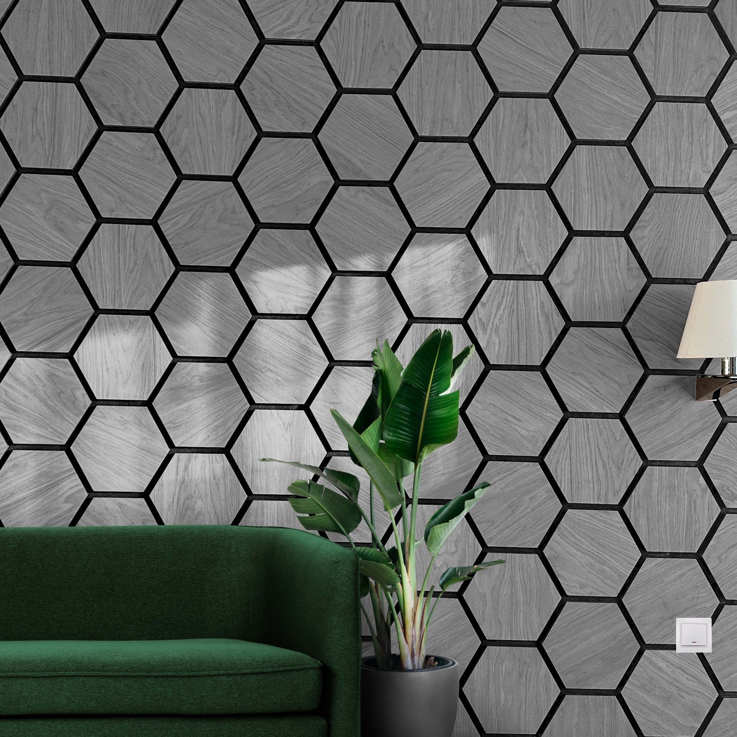 Esagonale acustico in legno | Rovere Grigio - legnopregio