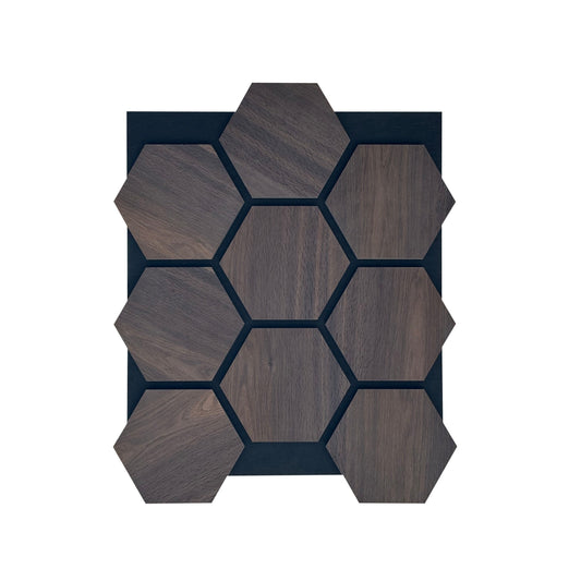 Esagonale acustico in legno | Rovere Scuro - legnopregio