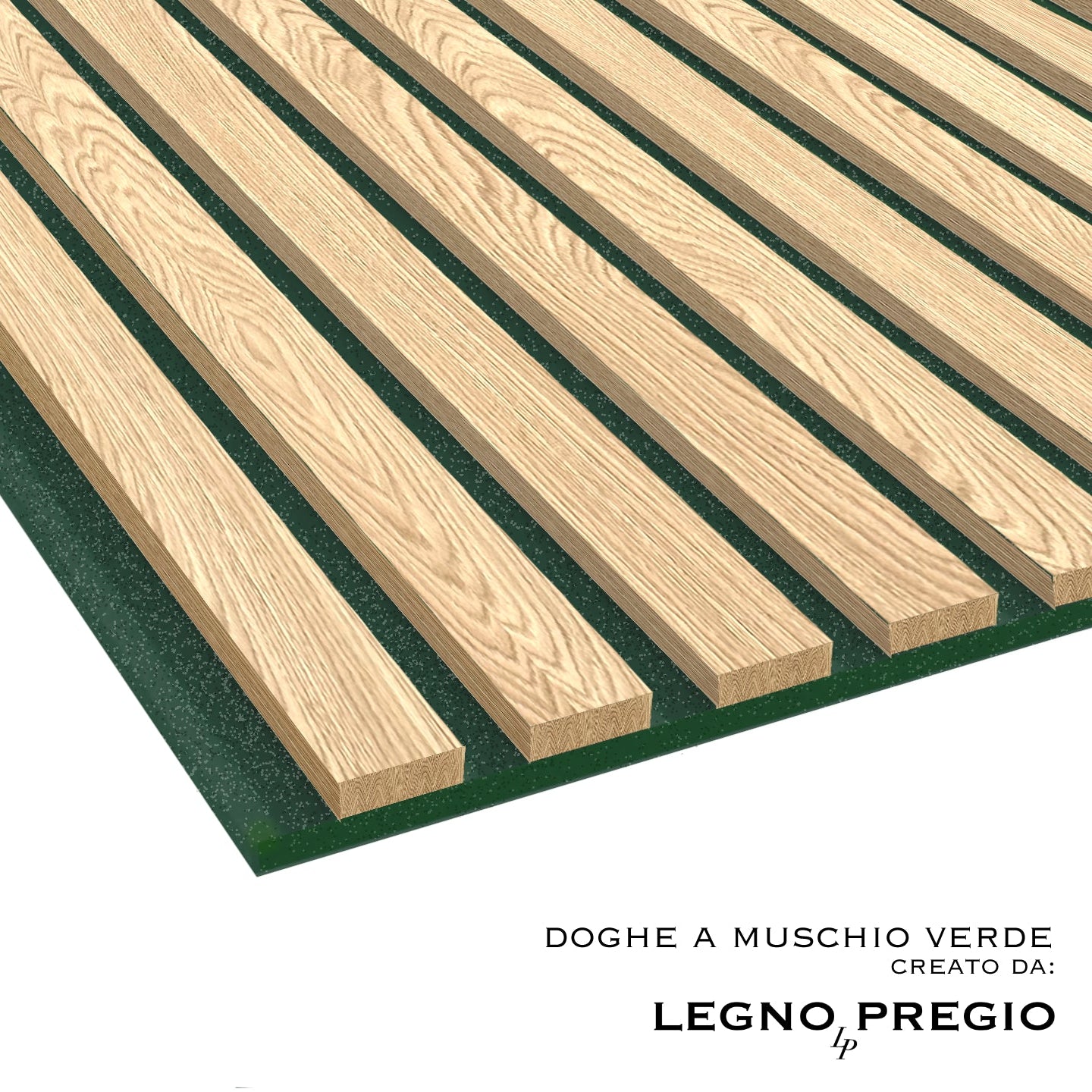 Dogato acustico in legno | Rovere Chiaro con Feltro Muschio - legnopregio