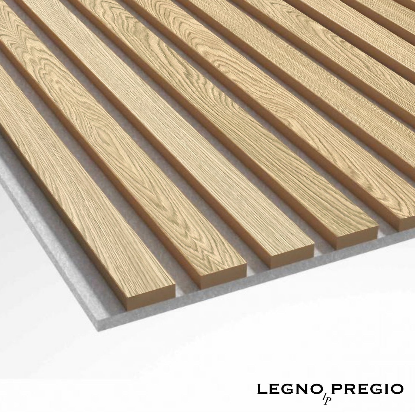 Dogato acustico in legno | Rovere Chiaro con Feltro Grigio - legnopregio