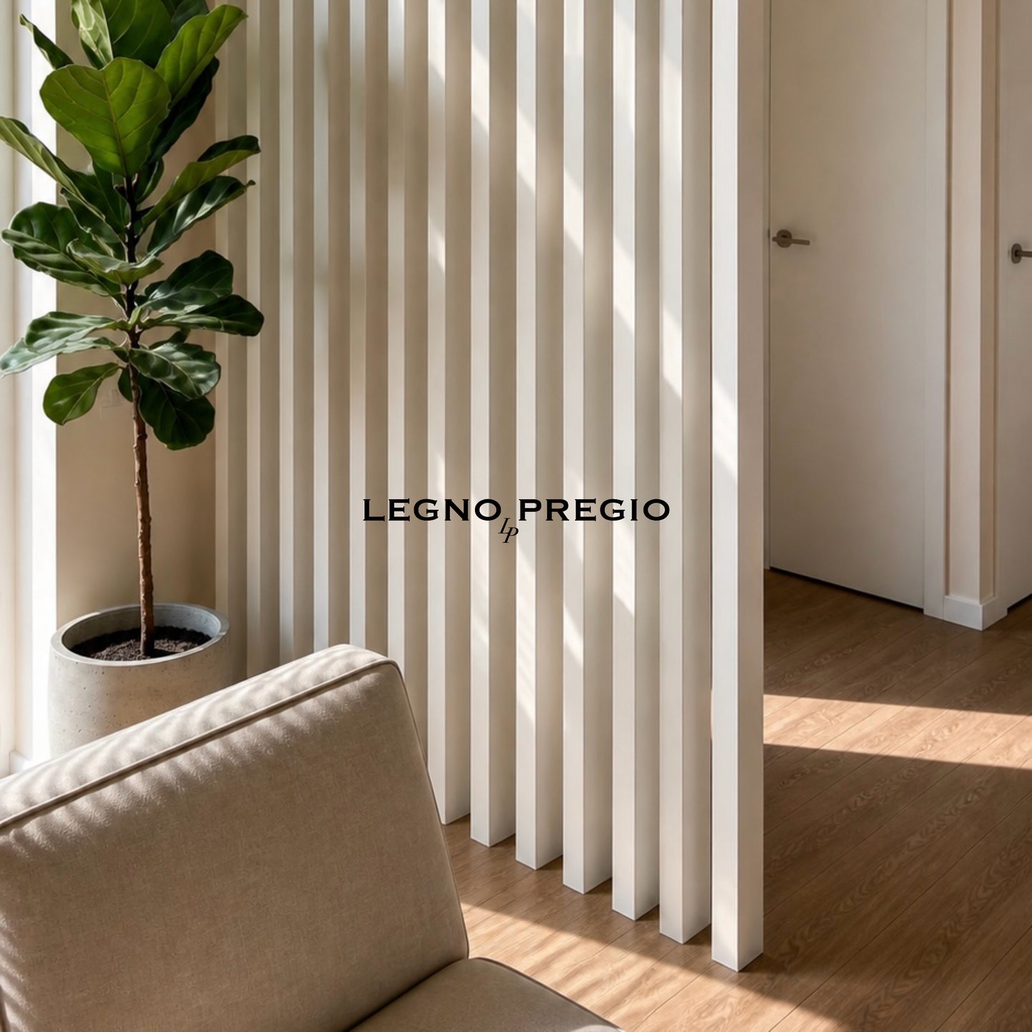 Pannello divisorio in legno | Bianco