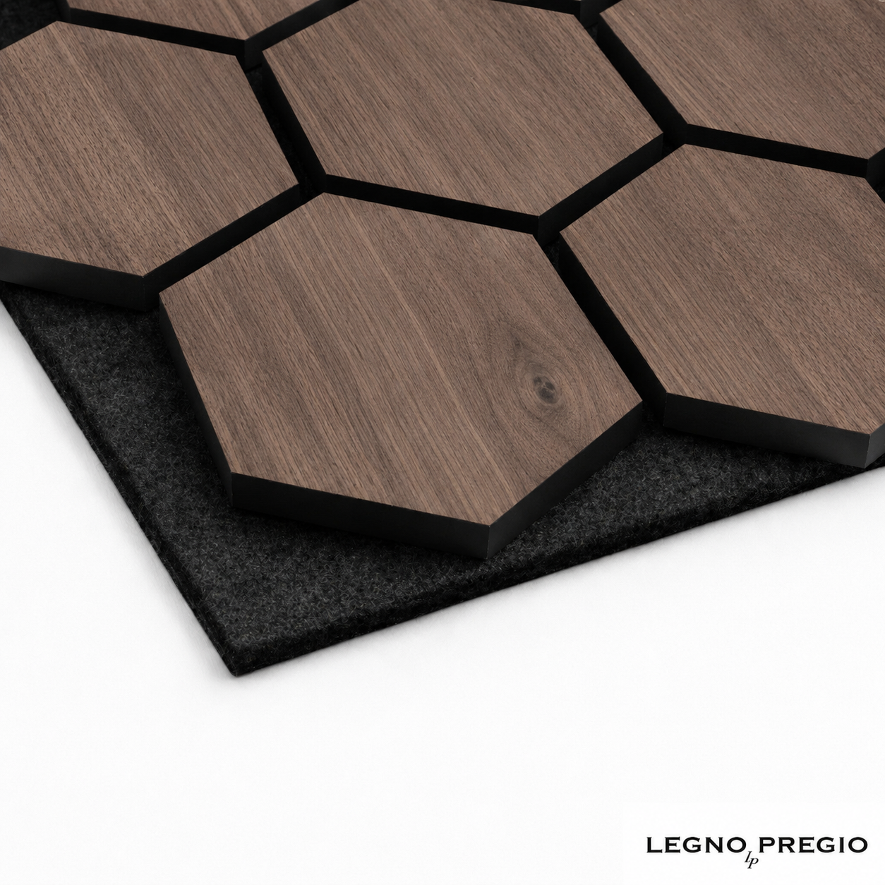 Esagonale acustico in legno | Rovere Noce