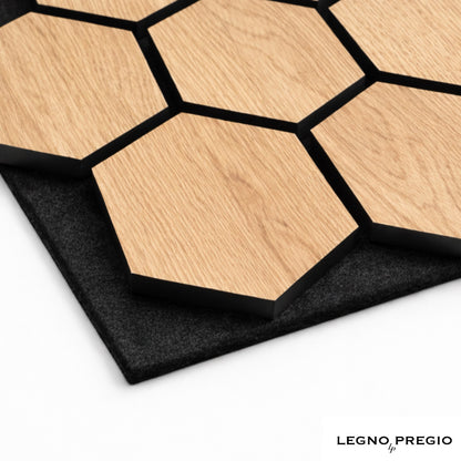 Esagonale acustico in legno | Rovere Chiaro